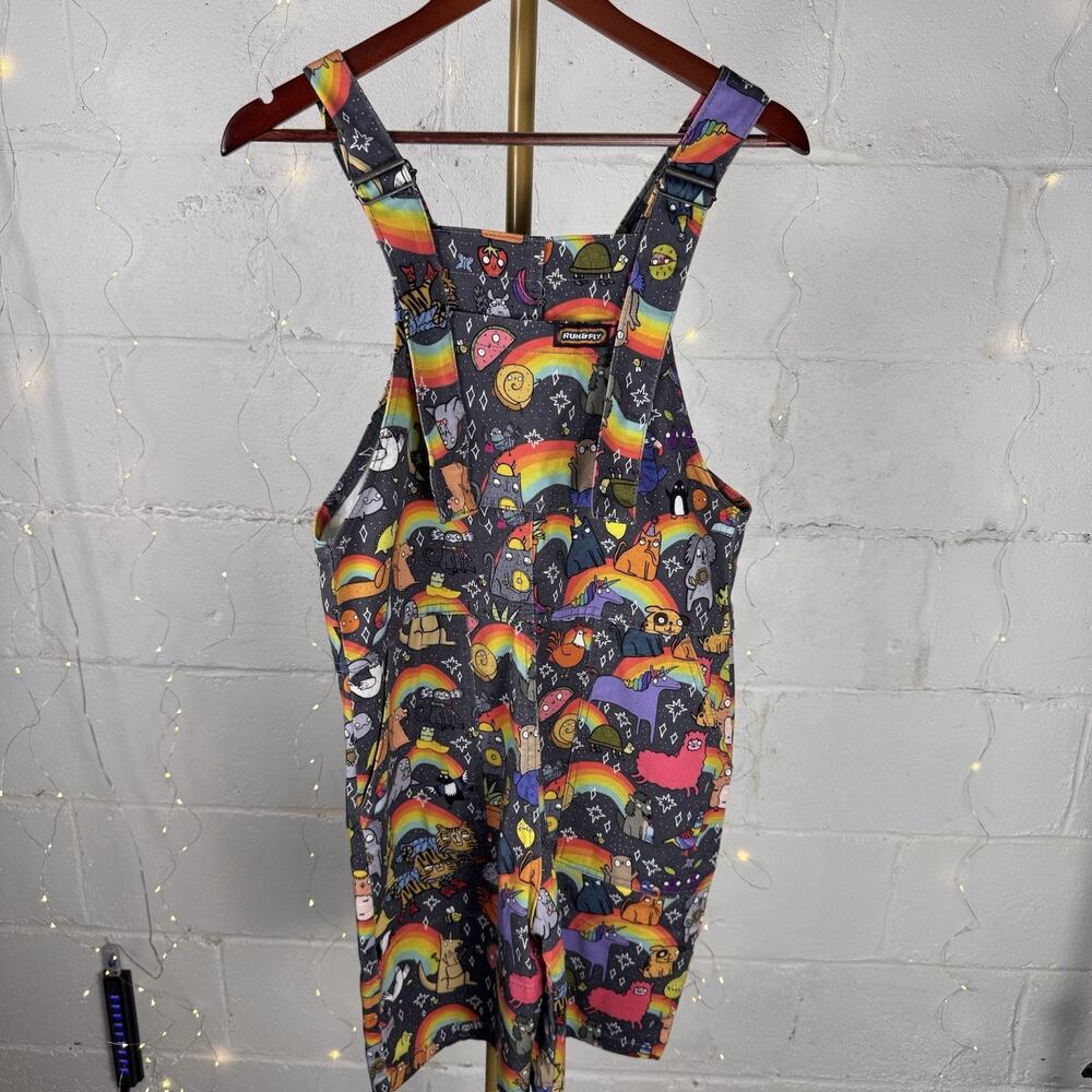 run & fly XXS rainbow animal print dungarees overalls quirky colorful